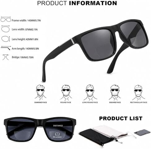 Bifocal Reading Sunglasses Men Polarized Clear Top Sun Readers With UV400 Protection Multifcus Driving Eyeyglasses in Saudi Arabia