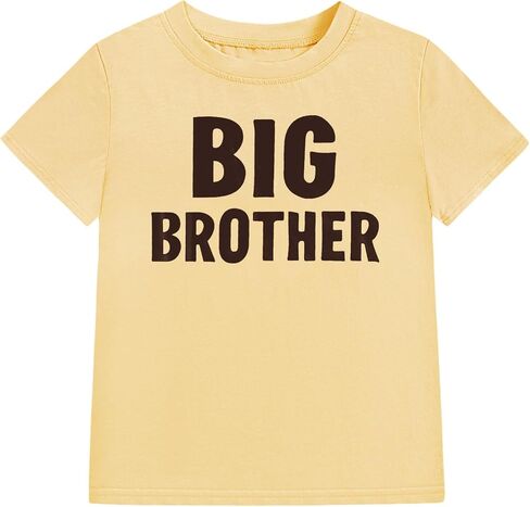 100% Cotton Big Brother Shirt Toddler Boys Promoted to Big Brother Announcement Kids Short Sleeve T-Shirt 18M-12Y in Saudi Arabia