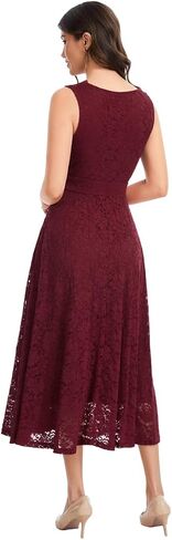 J.Corrine Women's Lace Dress Cocktail Party A Line Dresses V Neck Sleeveless Formal Wedding Guest Bridal Shower Dresses in Saudi Arabia
