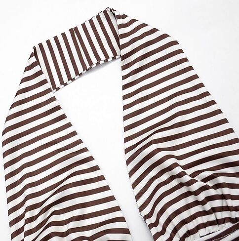 Striped Plunge Halter Crop Tops for Women Deep V Neck Backless Tank Shirts Y2k Sexy Slim Fit Sleeveless Cute Vest Bikini in Saudi Arabia