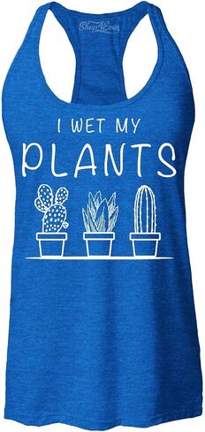 قميص بدون أكمام I Wet My Plants Plant Lady - تي شيرت نسائي بدون أكمام بظهر Racerback، قميص بستاني مضحك هدية مقاس نحيف in Kuwait