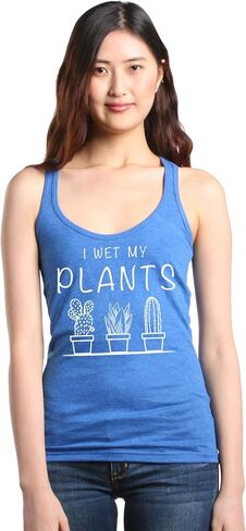 قميص بدون أكمام I Wet My Plants Plant Lady - تي شيرت نسائي بدون أكمام بظهر Racerback، قميص بستاني مضحك هدية مقاس نحيف in Kuwait