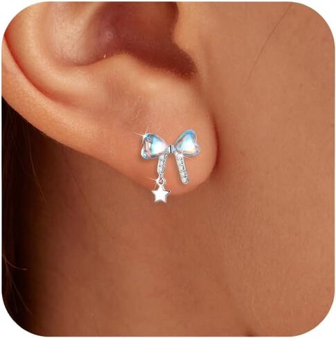 925 Sterling Silver Cross Star Earrings for Women Men Retro Minimalist Simple Cross Cartilage Stud Earring Hypoallergenic Vintage Small Star Earring Birthday Jewelry Gifts for Mom in Saudi Arabia