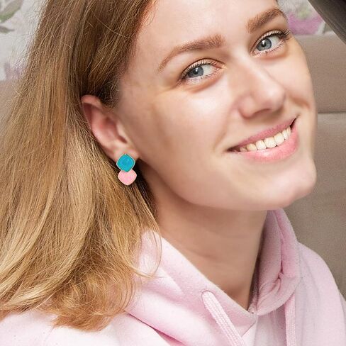 Blue Pink Earrings，Pregnant Women Dress T-Shirt Decorations，Gender Reveal Idea， Baby Shower Party， Mom Wife Gift – by ZouYee in Saudi Arabia