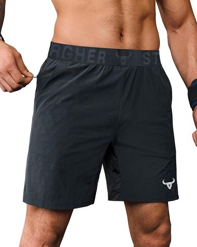 Mens 7" Athletic Shorts Dry Fit Lightweight Elastic Waistband Breathable Mesh Running Shorts with Pockets (S-XXL) in Saudi Arabia