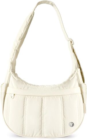Puffer Crossbdoy Bags for Women Nylon Quilted Crescent Shoulder Hobo Handbag Puffy Purse with Adjustable Strap in Saudi Arabia