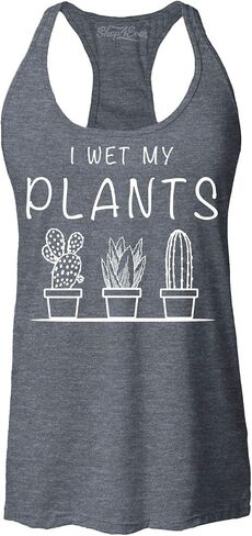 قميص بدون أكمام I Wet My Plants Plant Lady - تي شيرت نسائي بدون أكمام بظهر Racerback، قميص بستاني مضحك هدية مقاس نحيف in Kuwait