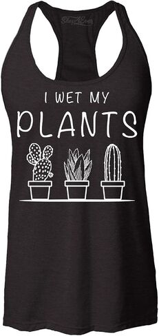 قميص بدون أكمام I Wet My Plants Plant Lady - تي شيرت نسائي بدون أكمام بظهر Racerback، قميص بستاني مضحك هدية مقاس نحيف in Kuwait