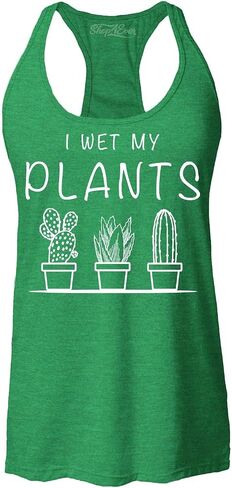 قميص بدون أكمام I Wet My Plants Plant Lady - تي شيرت نسائي بدون أكمام بظهر Racerback، قميص بستاني مضحك هدية مقاس نحيف in Kuwait
