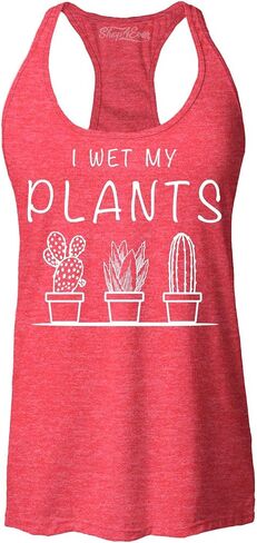 قميص بدون أكمام I Wet My Plants Plant Lady - تي شيرت نسائي بدون أكمام بظهر Racerback، قميص بستاني مضحك هدية مقاس نحيف in Kuwait