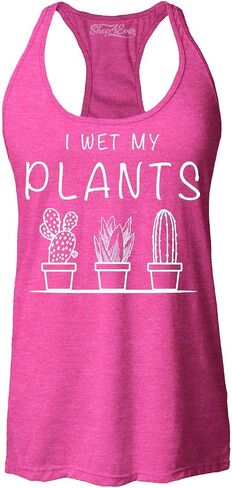قميص بدون أكمام I Wet My Plants Plant Lady - تي شيرت نسائي بدون أكمام بظهر Racerback، قميص بستاني مضحك هدية مقاس نحيف in Kuwait