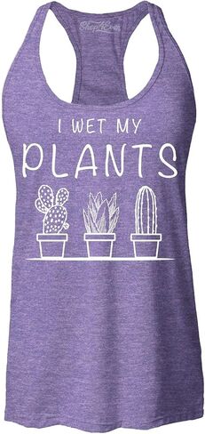 قميص بدون أكمام I Wet My Plants Plant Lady - تي شيرت نسائي بدون أكمام بظهر Racerback، قميص بستاني مضحك هدية مقاس نحيف in Kuwait