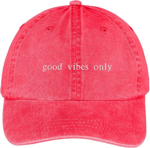 متجر الملابس العصرية Good Vibes قبعة قطنية مغسولة ومصبوغة ومطرزة فقط in Kuwait