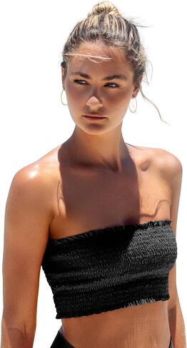 Swim Systems Kali Tube Top Women's Swimsuit Smocked Bikini Top in Saudi Arabia