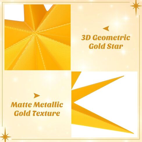 iplusmile 9Pcs Mid Century Modern Wall Art Decor, Gold Retro 3D Star Wall Sculpture, Vintage Celestial Plastic Star Accents for Living Room, Gallery, Nursery, Whimsigoth Home Decoration in Saudi Arabia