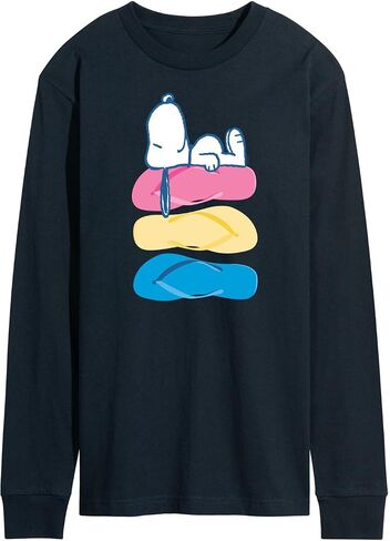 HYBRID APPAREL - Peanuts - إصدار الصيف - Snoopy & Flip Flops - تي شيرت رجالي بأكمام طويلة in Kuwait