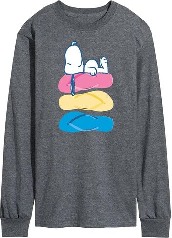 HYBRID APPAREL - Peanuts - إصدار الصيف - Snoopy & Flip Flops - تي شيرت رجالي بأكمام طويلة in Kuwait