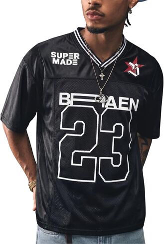 Vamtac Mens Jerseys Graphic Tee Shirts V Neck Short Sleeve Tops Vintage Baggy Summer Jersey 2026 Trendy Y2k Tshirts in Kuwait