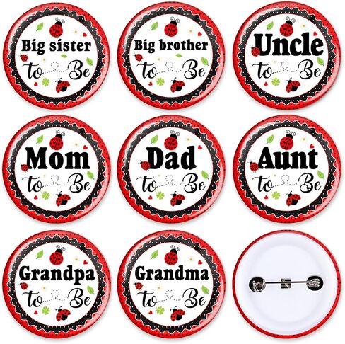 Dinosaur Baby Shower Decorations Family Pins, 8PCS Dinosaur Baby Shower Badges Pin Back Buttons Cute Dino Theme Mom Dad Uncle Aunt Grandpa Grandma Big Sister Brother to Be Party Favors in Saudi Arabia