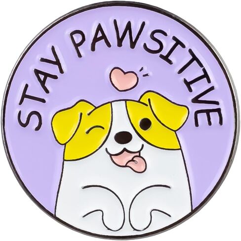 Stay Pawsitive لطيف الكلب عاشق المينا دبوس، الإيجابية الكلاب Pun شارة بروش، لطيف المشاعر الإيجابية دبوس طية صدر السترة للكلب أمي أبي، Kawaii جرو بروش تحفيزي لمحبي الحيوانات الأليفة صاحب الحيوانات الأليفة، مضحك الحيوان Pun شارات الملحقات لقبعة سترة حقيبة ا in Kuwait