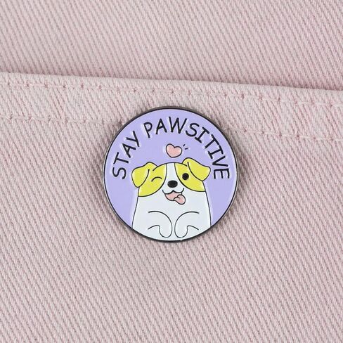 Stay Pawsitive لطيف الكلب عاشق المينا دبوس، الإيجابية الكلاب Pun شارة بروش، لطيف المشاعر الإيجابية دبوس طية صدر السترة للكلب أمي أبي، Kawaii جرو بروش تحفيزي لمحبي الحيوانات الأليفة صاحب الحيوانات الأليفة، مضحك الحيوان Pun شارات الملحقات لقبعة سترة حقيبة ا in Kuwait