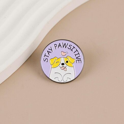 Stay Pawsitive لطيف الكلب عاشق المينا دبوس، الإيجابية الكلاب Pun شارة بروش، لطيف المشاعر الإيجابية دبوس طية صدر السترة للكلب أمي أبي، Kawaii جرو بروش تحفيزي لمحبي الحيوانات الأليفة صاحب الحيوانات الأليفة، مضحك الحيوان Pun شارات الملحقات لقبعة سترة حقيبة ا in Kuwait