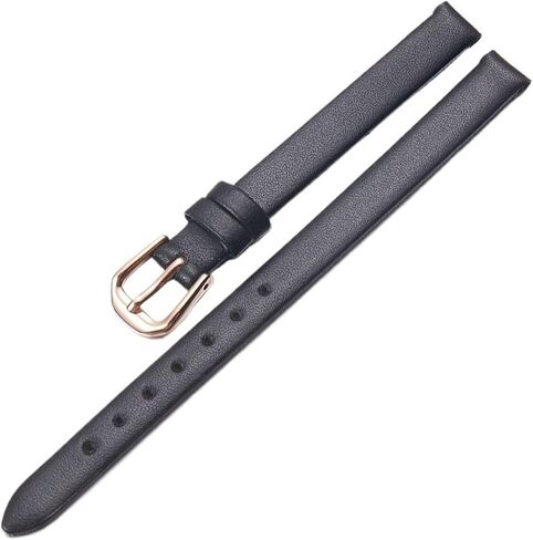 Leather Watch Band 6mm 8mm 10mm Women's Small Size Universal Watch Strap Stainless Steel Buckle in Saudi Arabia