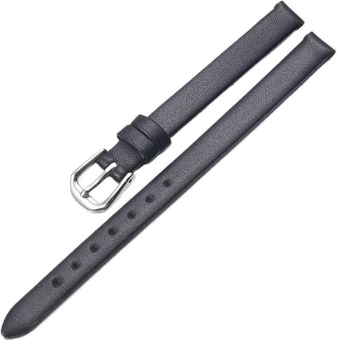 Leather Watch Band 6mm 8mm 10mm Women's Small Size Universal Watch Strap Stainless Steel Buckle in Saudi Arabia