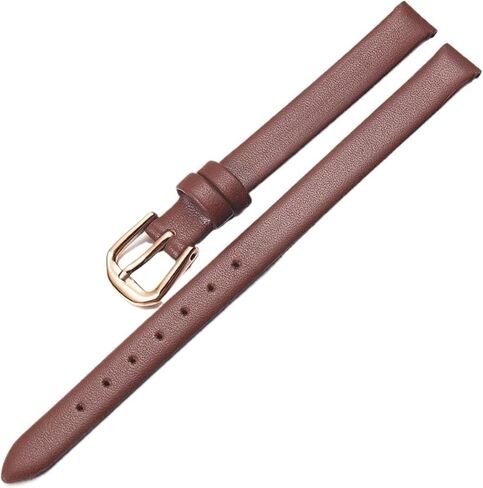 Leather Watch Band 6mm 8mm 10mm Women's Small Size Universal Watch Strap Stainless Steel Buckle in Saudi Arabia