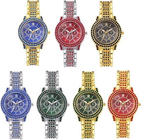 7 Pcs Women Simple Crystal Roman Numerals Scale Dial Analog Quartz Wrist Watches Wholesale Watches in Kuwait