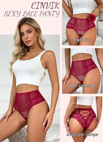 Women's Lace Seamless Underwear No Show Panties High Waisted Ladies Briefs Soft Stretch Invisible Briefs 6 Pack in Saudi Arabia