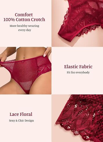 Women's Lace Seamless Underwear No Show Panties High Waisted Ladies Briefs Soft Stretch Invisible Briefs 6 Pack in Saudi Arabia