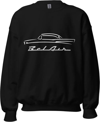 1957 Chevy 57 Belair Bel Air Outline Antique American Collector Car Sweatshirt in Kuwait