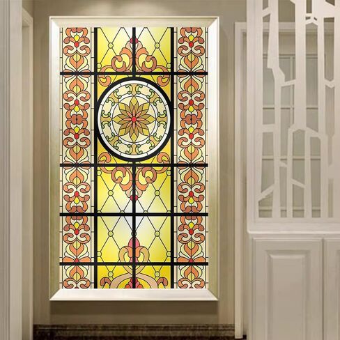 Two Sheets (23.62x51.18 in) American-Style Frosted Film for Glass Windows, Exquisite Pattern Privacy Window Sticker, Sunshade Decorative Removable electrostatic Sticker (Crow, 23.62x51.18Inches) in Kuwait