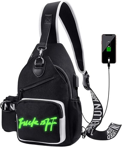 Luminous Sling Bag Cross Body Shoulder Backpack Multifunction Chest Bag for Men Boys Travel Sports Keep Going in Kuwait