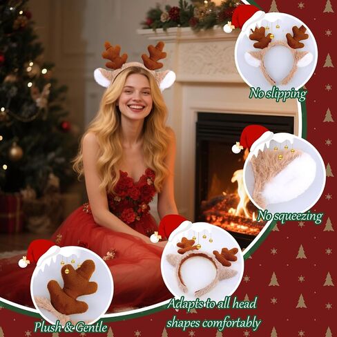 Christmas Creative Holiday Reindeer Headbands,Christmas Party Costume Headwear for Party Supplies and Holiday Parties Favors in Saudi Arabia
