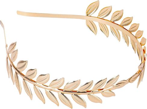 Laurel Leaf Crown Emperor Crowns - Gold Wreath Greek Goddess Headpiece, Medieval Roman Toga Party Costume Accessory, Elven Circlet for Renaissance Halloween Cosplay in Kuwait
