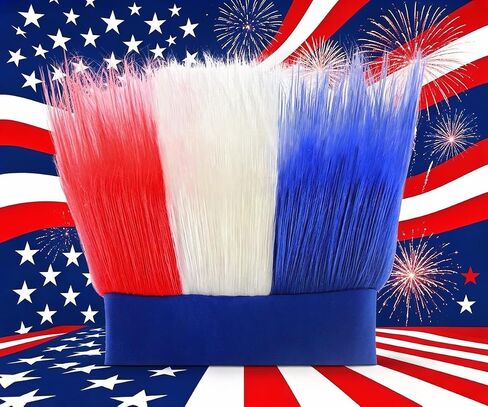 Patriotic Hairy Headband, 4th of July Hair Accessories Wig for Sports Events Parades Independence Day Parties Cosplay Costume in Kuwait