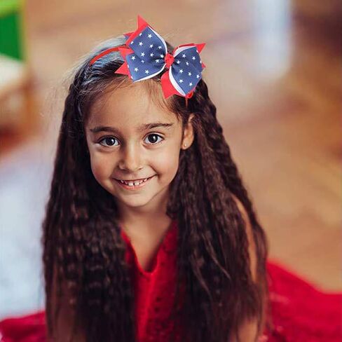 4th of July Headband Independence Day Hair Accessories Patriotic Red White and Blue Ribbon Bow Head Bopper Star Hairband Fourth July Decorations for Parade Party Favors Supplies 1PCS in Saudi Arabia