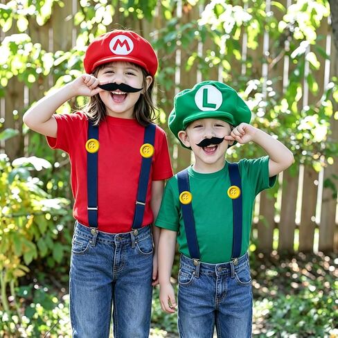 Mary and Luigi Hats Costume for Adult, Halloween Cosplay Accessories Kit in Saudi Arabia