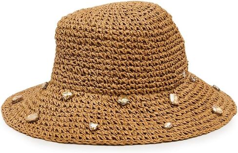 قبعة دلو Steve Madden Santi حجر الراين، أسمر ضارب للصفرة، للسيدات in Kuwait