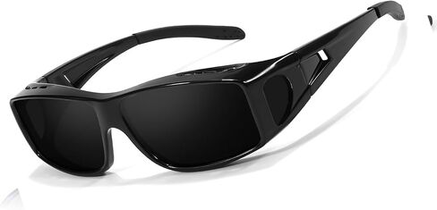 IGnaef Dark Cat.4 Fit Over Sunglasses for Men Women, Polarized Wrap Around Shade to Wear Over Glasses UV Protection in Kuwait