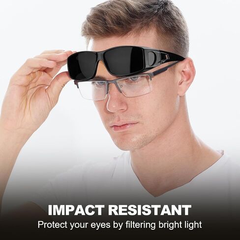 IGnaef Dark Cat.4 Fit Over Sunglasses for Men Women, Polarized Wrap Around Shade to Wear Over Glasses UV Protection in Kuwait