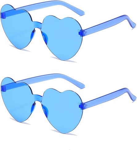 Heart Shape Sunglasses for Women, Trendy Transparent Heart Sunglasses Party Favor, 2 Pack in Kuwait