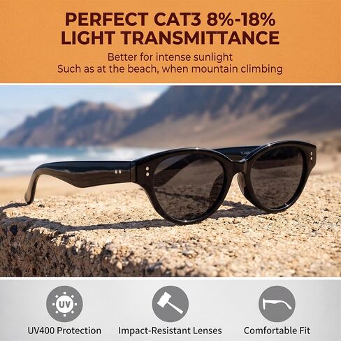 FEISEDY Retro Oval Cat Eye Sunglasses for Women, 90s Small Chic Lightweight Shades Trendy Sunnies, UV400 Protection B0419 in Kuwait