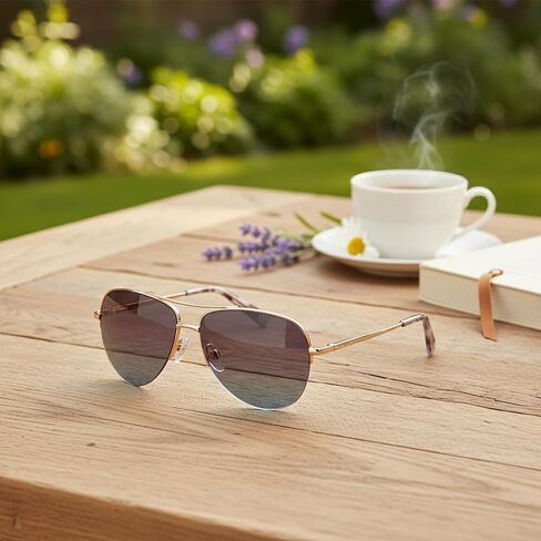 نظارات شمسية نسائية من Ted Baker TWS318، نصف حافة، حماية من الأشعة فوق البنفسجية 400، 57 ملم in Kuwait