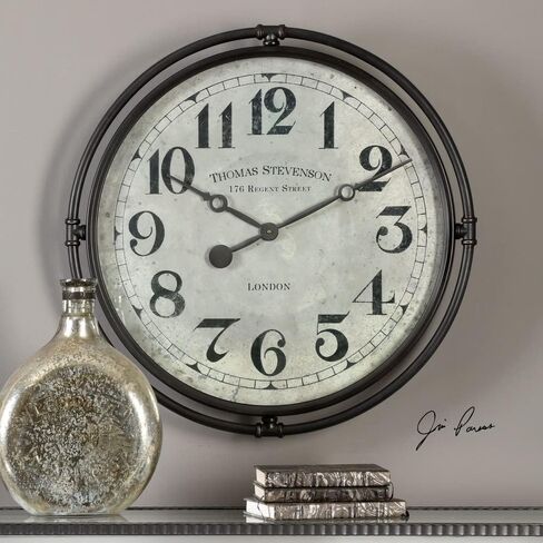 Uttermost Nakul - 29.5 inch Industrial Wall Clock - 29.5 inches Wide by 2.5 inches deep in Kuwait