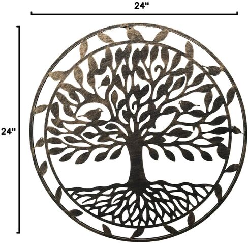 Leutsbyone Decorative Metal Tree of Life Wall Art, Nature-Inspired Indoor Outdoor Decoration,24 inches,Copper in Saudi Arabia