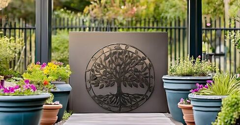 Leutsbyone Decorative Metal Tree of Life Wall Art, Nature-Inspired Indoor Outdoor Decoration,24 inches,Copper in Saudi Arabia