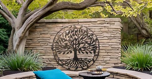 Leutsbyone Decorative Metal Tree of Life Wall Art, Nature-Inspired Indoor Outdoor Decoration,24 inches,Copper in Saudi Arabia